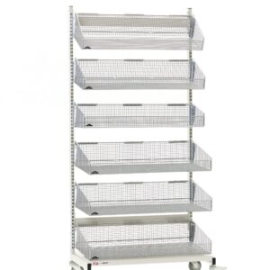Metro qwikSIGHT Mobile Single-Sided 6-Basket Shelving Unit