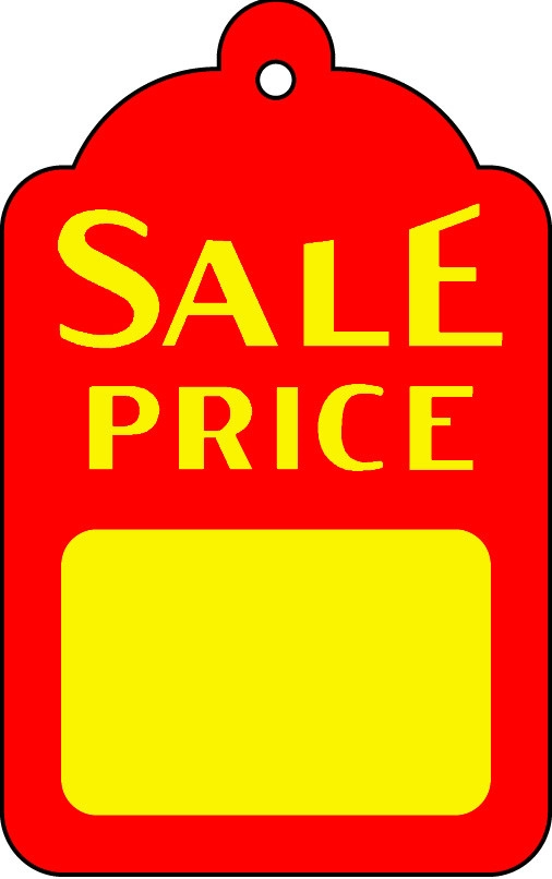 Yellow on Red Sale Price Tag