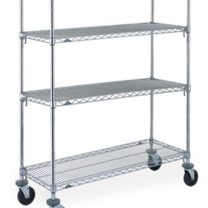 Metro Super Adjustable Super Erecta 4-Shelf and 5-Shelf Inudstrial Wire Shelving Stem Caster Carts, Chrome