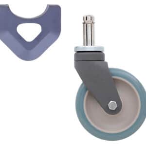 Metro 5" Polymer Stem Casters with Antimicrobial Polyurethane Wheel Treads for MetroMax Industrial Plastic Shelving Racks
