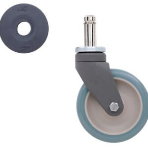Metro 5" Polymer Stem Casters with Antimicrobial Polyurethane Wheel Treads for Super Erecta Industrial Wire Shelving Racks