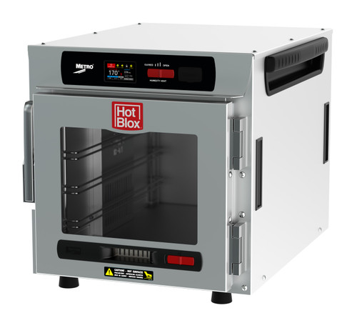 Metro HotBlox Narrow 4-Pan Insulated Countertop/Stacking Holding Cabinet with Clear Door