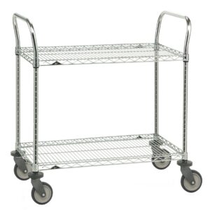 Metro SP Series 2-Shelf and 3-Shelf Utility Carts with Stainless Steel Wire Shelves