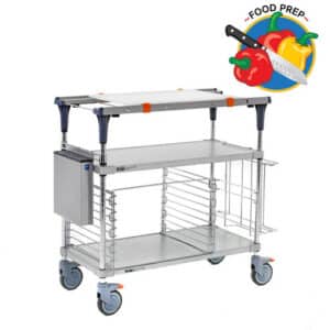 Metro PrepMate MultiStation Prep Station, Solid Galvanized Top and Bottom Shelves with Chrome Posts