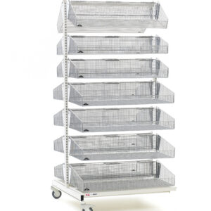 Metro Mobile Double-Sided 14-Basket Shelving Add-On Unit