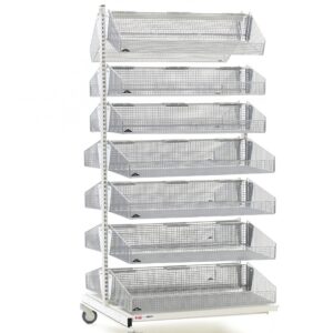 Metro Mobile Double-Sided 14-Basket Shelving Add-On Unit