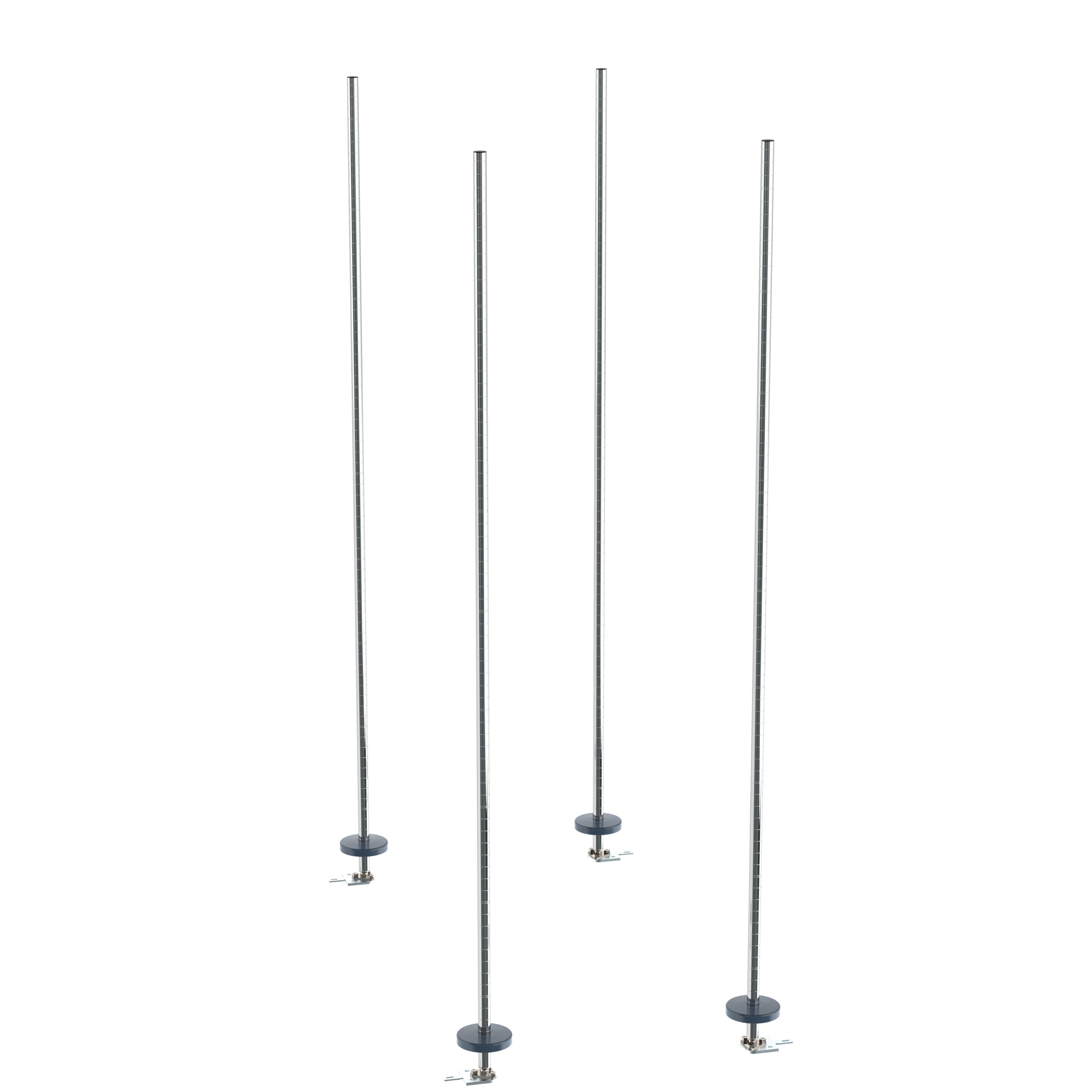 Metro qwikTRAK Floor Track Shelving Stationary Intermediate Unit Kits for Super Erecta Wire Shelving