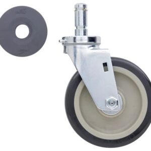 Metro 6" Plated Stem Casters with Polyurethane Wheel Treads for Super Erecta Industrial Wire Shelving Racks