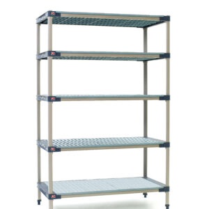 Metro MetroMax 5-Shelf Plasitc Shelving Starter Unit with Solid Bottom Shelf