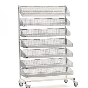 Metro qwikSIGHT Mobile Single-Sided 7-Basket Shelving Unit