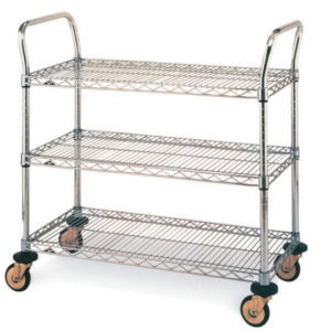 Metro MW Series Utility Cart with 3 Wire Shelves