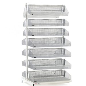 Metro qwikSIGHT Stationary Double-Sided 14-Basket Shelving Add-On Unit