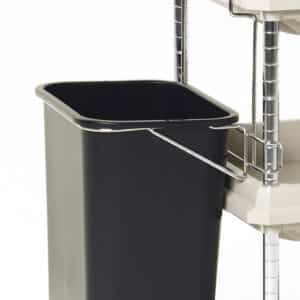 Metro BCWB2D Wastebasket and Holder for Metro Deep Ledge BC2030 Utility Cart