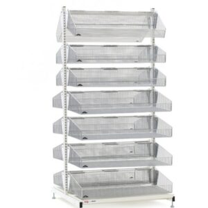 Metro qwikSIGHT Stationary Double-Sided 14-Basket Shelving Unit
