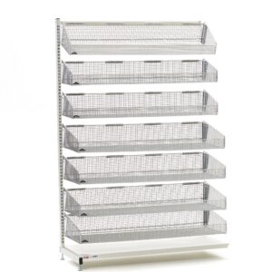 Metro qwikSIGHT Stationary Single-Sided 7-Basket Shelving Add-On Unit