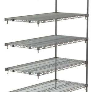 Metro Super Adjustable Super Erecta 4-Shelf and 5-Shelf Industrial Wire Shelving Add-On Units, Chrome