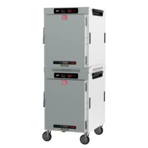 Metro HotBlox Wide 16-Pan Insulated Dual-Cavity Mobile Holding Cabinet with Solid Door