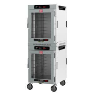 Metro HotBlox Wide 16-Pan Insulated Dual-Cavity Mobile Holding Cabinet with Clear Door