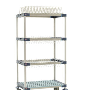 Metro MetroMax Mobile Drying Rack with Two Drop-Ins, One Tray Rack, and One Bulk Shelf