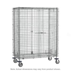 Metro qwikSLOT Chrome Mobile Security Shelving Unit