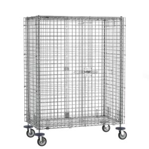 Metro qwikSLOT Chrome Mobile Security Shelving Unit