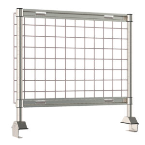 Metro TableWorx Productivity Riser with SmartWall Grid and 1 Rear Cantilevered Overshelf