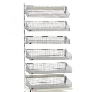 Metro qwikSIGHT Stationary Single-Sided 6-Basket Shelving Add-On Unit