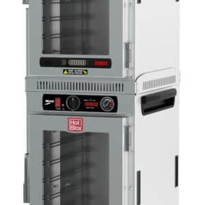 Metro HotBlox Narrow 16-Pan Insulated Dual-Cavity Mobile Holding Cabinet with Clear Door