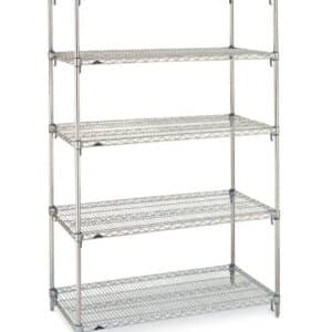 Metro Super Adjustable Super Erecta 4-Shelf and 5-Shelf Industrial Wire Shelving Starter Units, Chrome