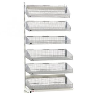 Metro qwikSIGHT Mobile Single-Sided 6-Basket Shelving Add-On Unit