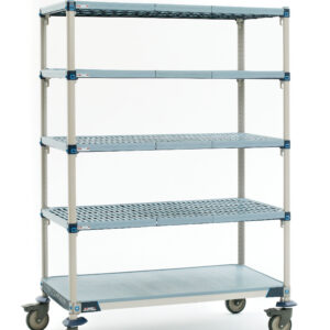 Metro MetroMax 5-Shelf Plastic Shelving Mobile Cart with Solid Bottom Shelf