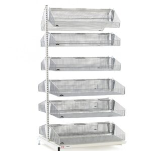 Metro qwikSIGHT Stationary Double-Sided 12-Basket Shelving Add-On Unit