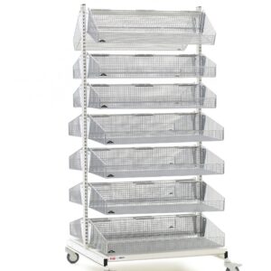 Metro qwikSIGHT Mobile Double-Sided 14-Basket Shelving Unit