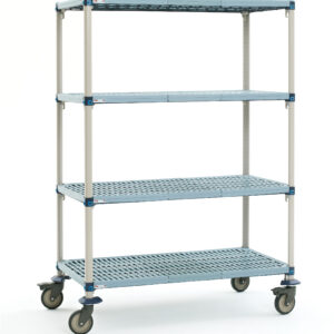 Metro MetroMax 4-Shelf Plastic Shelving Mobile Cart with Open Grid Shelves