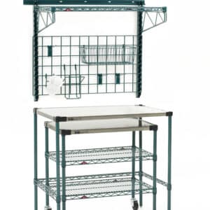 Metro SMSPM2436 SmartWall/Super Erecta Prep Station with Undercounter Mobile Prep Cart